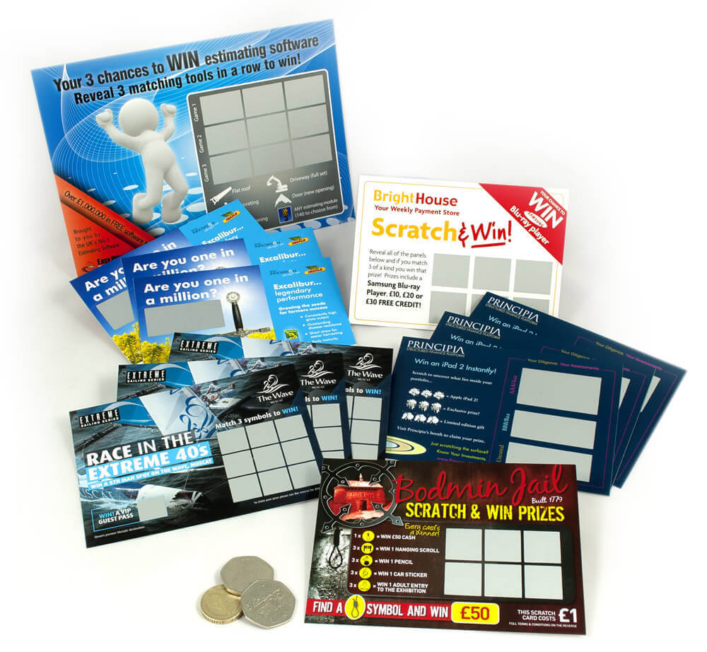In Business Wins Scratch Card printing