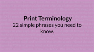 Print terminology